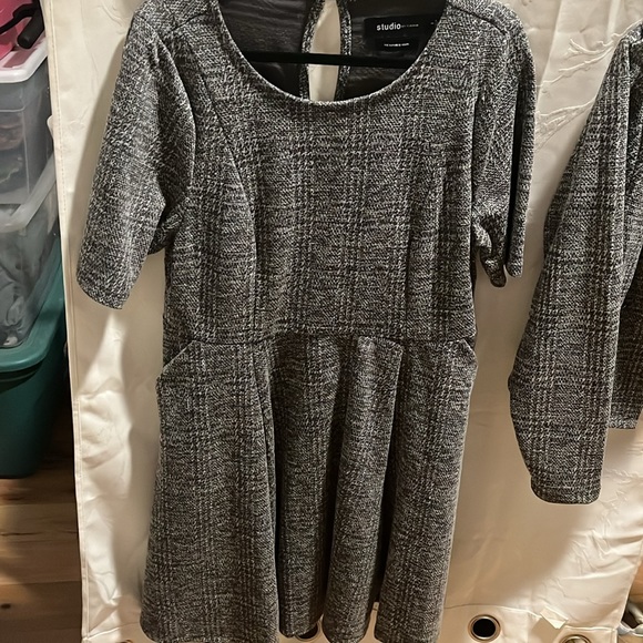 STUDIO BY TORRID SIZE 1 DRESS TWEED BLACK AND WHITE WOMENS 14-16 CONVENTIONALLY - Picture 3 of 3